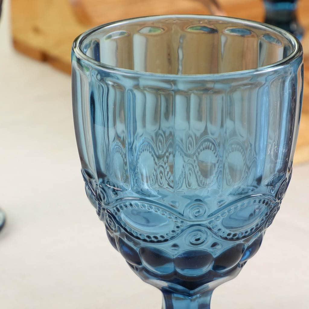 Blue French Vintage Wine Glass – Elegant Crystal Stemware – Classic Design with Rich Blue Hue – Ideal for Serving Wine, Cocktails, or Special Occasions – Timeless, Sophisticated Touch for Your Glassware Collection