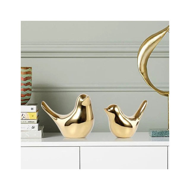 Nordic Creative Golden Ceramic Bird Handicraft Small Ornaments Living Room Home Soft Decoration Black
