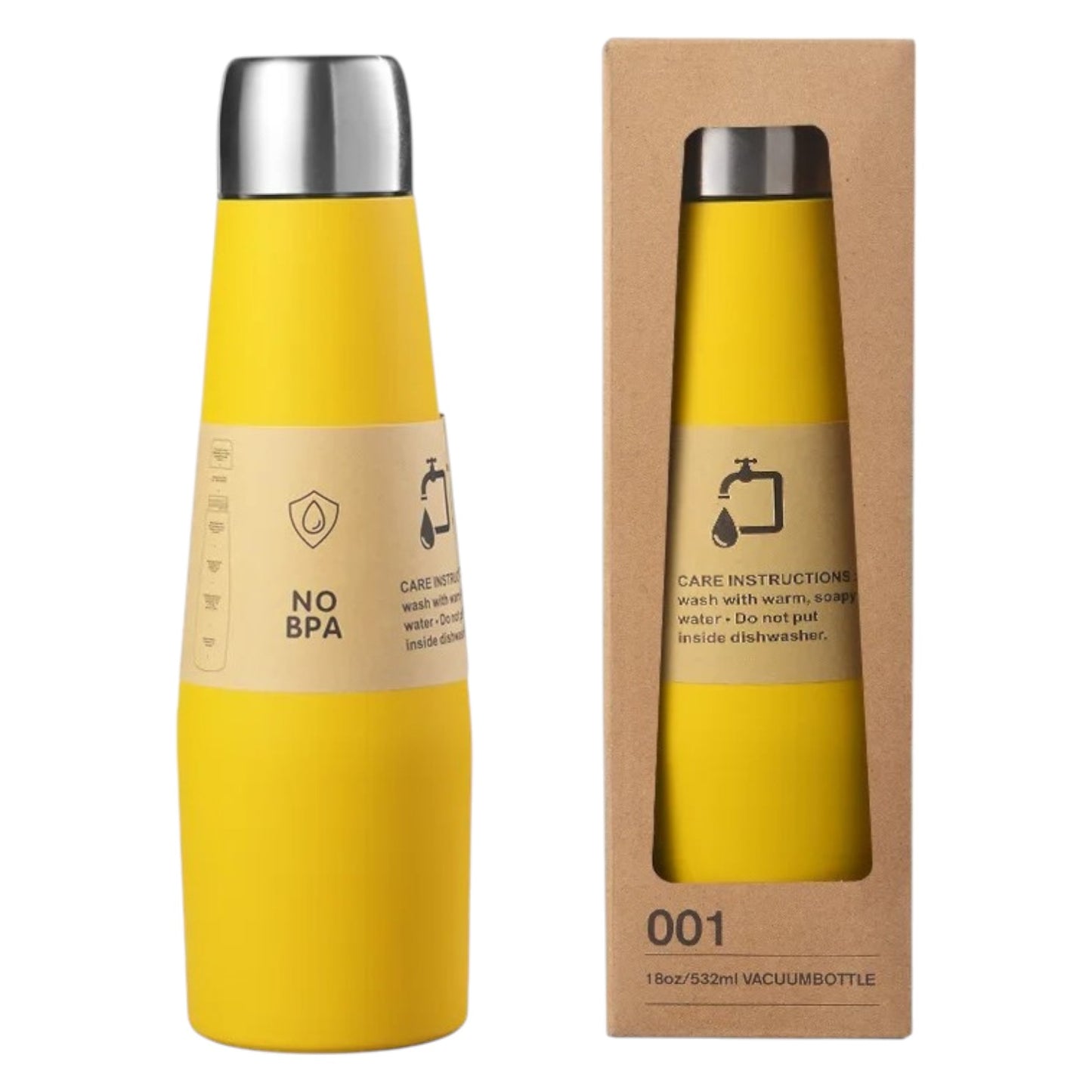 Hydrosteel 500ml Water Bottle yellow