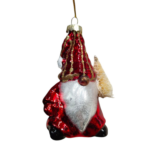 Jolly Santa Bauble - Classic Holiday Ornament for Christmas Tree, Festive Decoration, Glass, 9 cm, Perfect Gift for Family and Friends