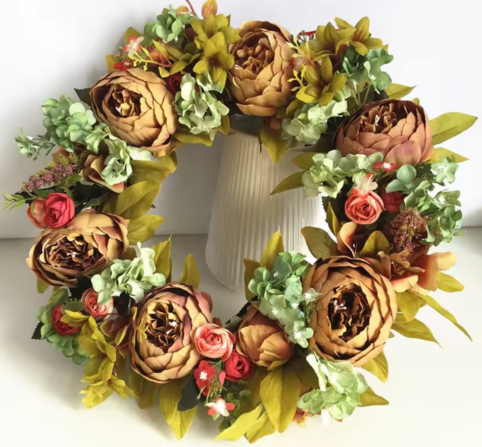 39cm peony wreath