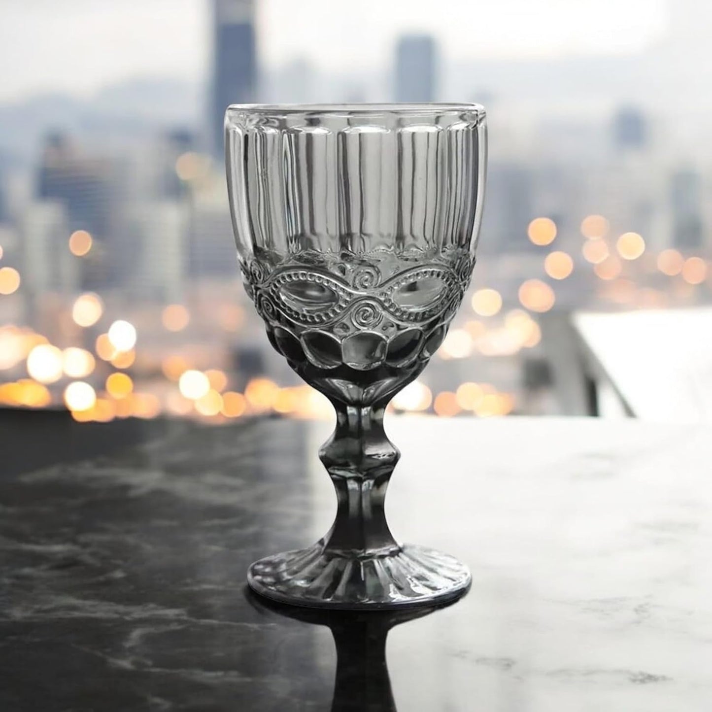 Gray French Vintage Wine Glass – Elegant Crystal Stemware – Classic Design with Soft Gray Hue – Perfect for Serving Wine, Cocktails, or Special Occasions – Timeless, Sophisticated Addition to Your Glassware Collection