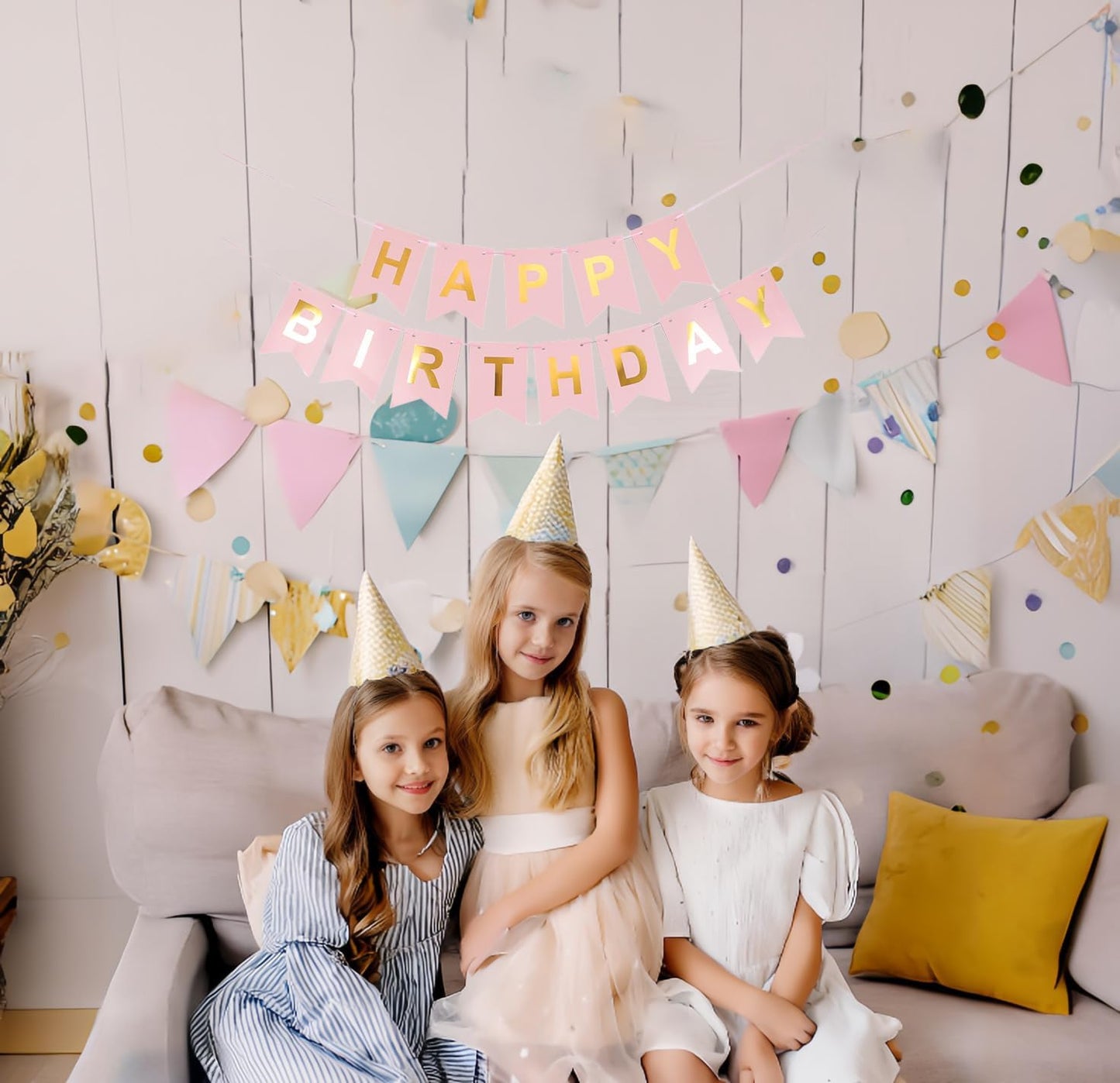 Princess Happy Birthday Banner - Elegant Party Decoration with Royal Princess Theme - Perfect for Kids' Birthday Celebrations, Fairy Tale Parties, and Special Occasions - Easy to Hang and Reusable