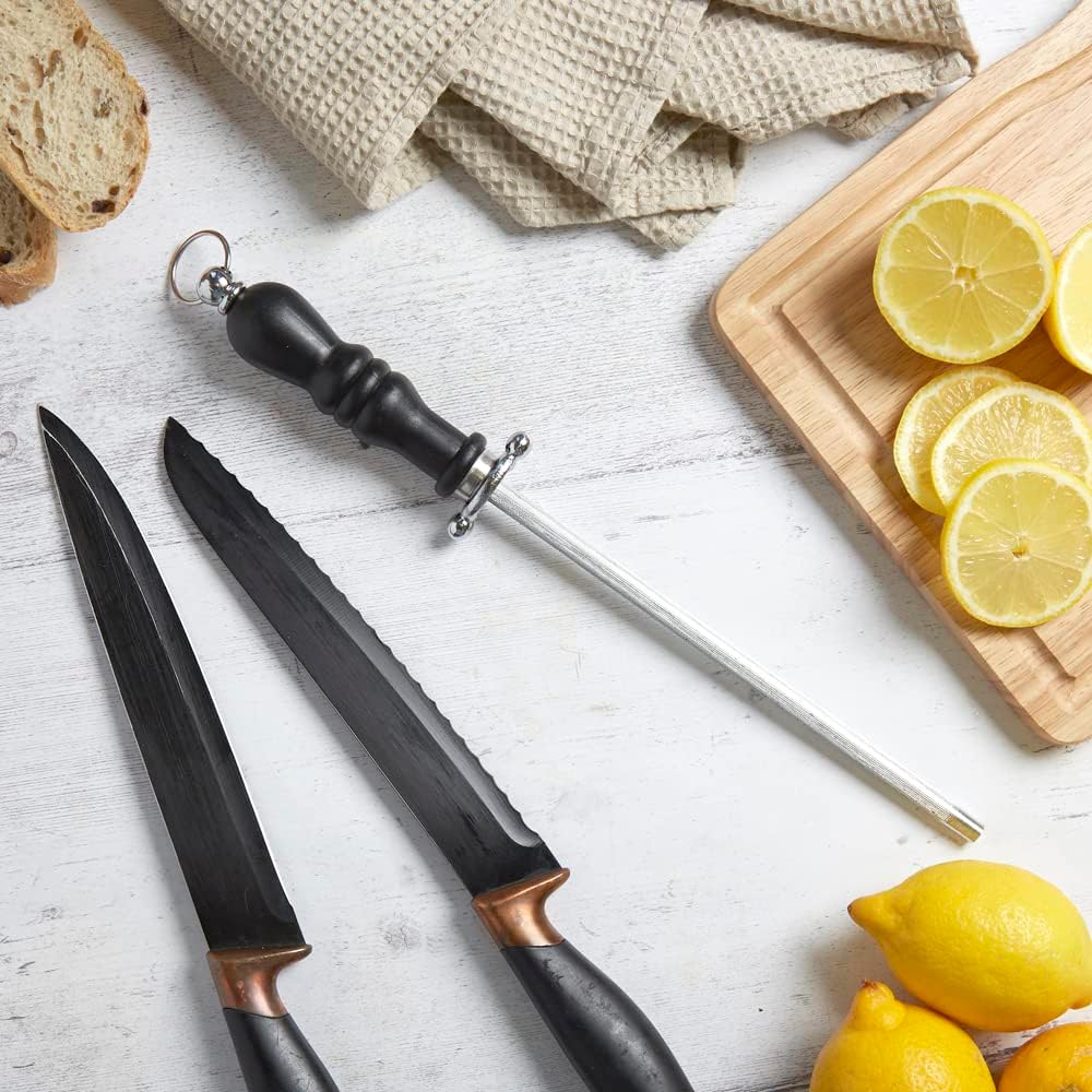 Kitchen Chef Knives Sharpening Steel – High-Quality Stainless Steel Rod – Essential Tool for Maintaining Sharpness and Precision of Knives – Ergonomic Handle for Safe and Comfortable Use – Ideal for Everyday Kitchen Care