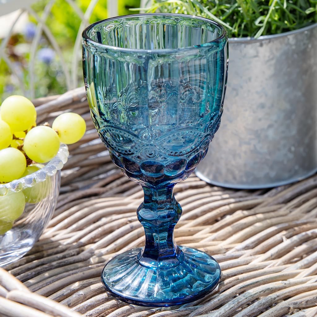 Blue French Vintage Wine Glass – Elegant Crystal Stemware – Classic Design with Rich Blue Hue – Ideal for Serving Wine, Cocktails, or Special Occasions – Timeless, Sophisticated Touch for Your Glassware Collection