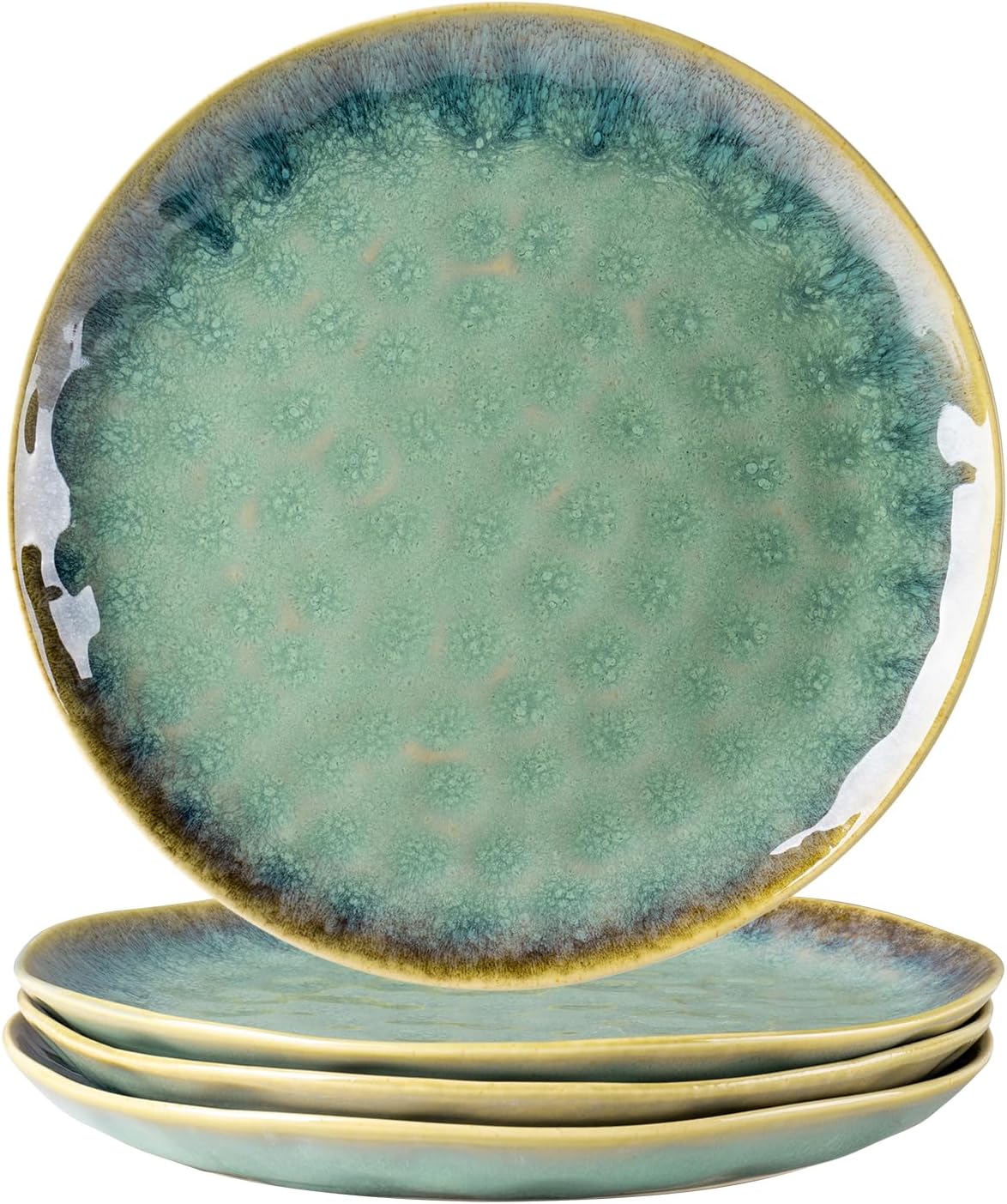 Sea Green 28cm Embossed Round Plate - Elegant Ceramic Dinner Plate with Textured Design - Perfect for Serving Meals - Durable & Stylish Tableware for Everyday Use or Special Occasions