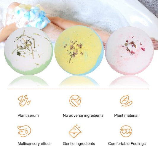 High-Quality Handmade Organic Bath Bombs – Natural Ingredients with Essential Oils – Moisturizing, Whitening, and Relaxing – Colorful Bath Bombs for a Soothing and Aromatic Bath Experience – Perfect for Sleep and Skin Care