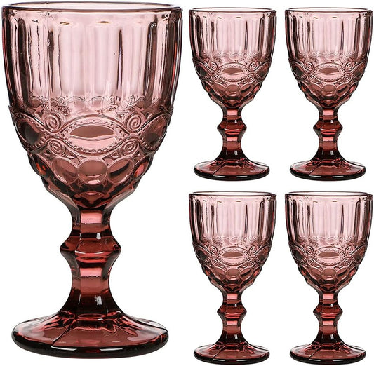 Pink French Vintage Wine Glass – Elegant Crystal Stemware – Classic Design with Soft Pink Hue – Perfect for Serving Wine, Cocktails, or Special Occasions – Timeless, Sophisticated Addition to Your Glassware Collection