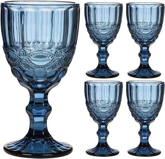 Blue French Vintage Wine Glass – Elegant Crystal Stemware – Classic Design with Rich Blue Hue – Ideal for Serving Wine, Cocktails, or Special Occasions – Timeless, Sophisticated Touch for Your Glassware Collection