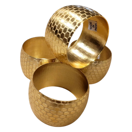 Timeless Elegance Brass Napkin Ring Set of 4 - Handcrafted Table Decor for Dining Ambiance - Perfect for Elevating Your Table Setting with a Touch of Sophistication and Classic Charm