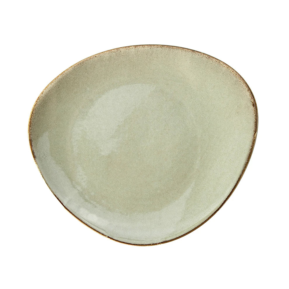 Nordic style grey china Eco friendly dinnerware ceramic porcelain 8.5 Inch dining plate