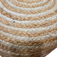 PUNE Striped Jute Braided Round Pouf 40x40x40cm - Handwoven Natural Jute Ottoman, Versatile Seating & Décor, Eco-Friendly, Sturdy, Lightweight Pouf for Living Room, Bedroom, or Patio