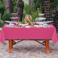 100% Cotton Pastoral Tablecloth – 130x300cm, Pink, Soft & Durable, Farmhouse Dining Table Cover, Rustic Boho Style, Machine Washable, Perfect for Home, Weddings, Parties & Holiday Decorations