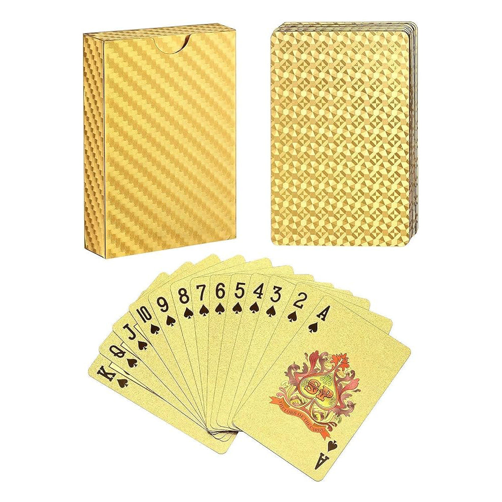 Gold Playing Cards - Premium Plastic, Gold Silver Black, Entertainment Deck