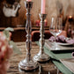 Luxury Home Décor Wedding Table Centerpiece – Silver-Plated Iron Candlestick Holders – Elegant Tabletop Candle Holders for Weddings, Events, and Sophisticated Home Decoration