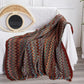 Bohemian throw blanket with tassels – soft knitted blanket in vibrant colors, perfect for sofa, couch, chair, or bed, adds warmth and style to home décor, lightweight, cozy, and ideal for all seasons.