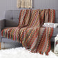 Bohemian throw blanket with tassels – soft knitted blanket in vibrant colors, perfect for sofa, couch, chair, or bed, adds warmth and style to home décor, lightweight, cozy, and ideal for all seasons.