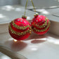 Golden Snowflake Elegance: Red & Gold Christmas Bauble – 3.1-Inch Handmade Holiday Ornament, Luxurious Festive Décor