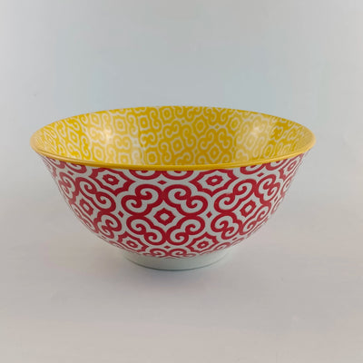 custom Restaurant custom Restaurant Colorful Hand-Painted luxury dessert bowlPorcelain Cereal, Soup, Salad and Pasta Yellow/Red