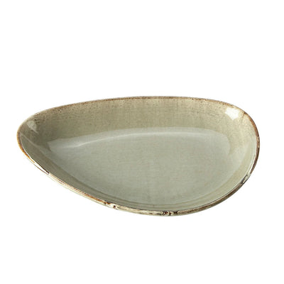 Nordic style grey china Eco friendly dinnerware ceramic porcelain 6 Inch oval plate