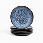 Ocean Blue 20cm Embossed Round Plate - Stylish Ceramic Plate with a Textured Ocean Blue Design - Ideal for Serving Appetizers, Small Meals, or Desserts - Perfect for Adding a Vibrant Touch to Your Tableware Collection