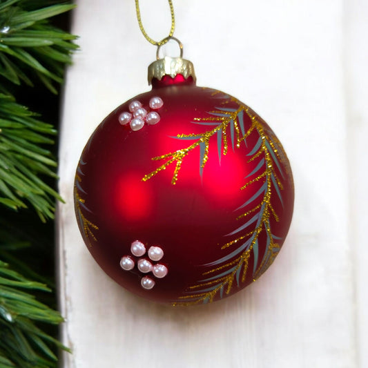 Gilded Branch Ornament – Gold Leaf Bauble for Elegant Festive Decor