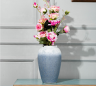 Blue Ceramic Aesthetic Vase Centerpiece Garden Stoneware Grand Ceramic Vase For Living Room