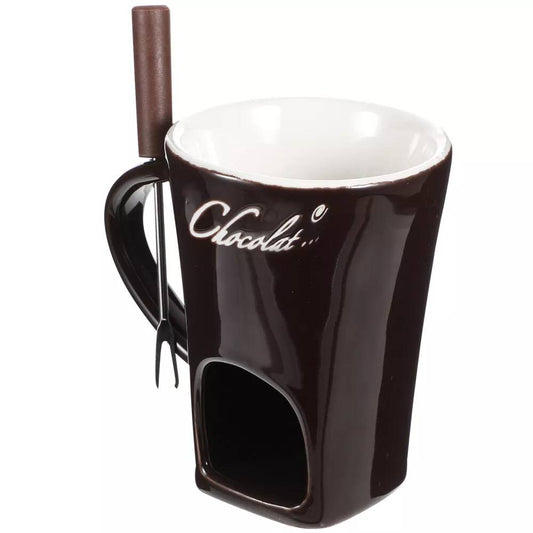 Brown chocolate warmer ceramic cheese chocolate fondue set