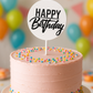 Black Cake Topper – Elegant "Happy Birthday" Decoration – Durable Acrylic Topper for Cakes – Perfect for Birthday Parties & Celebrations