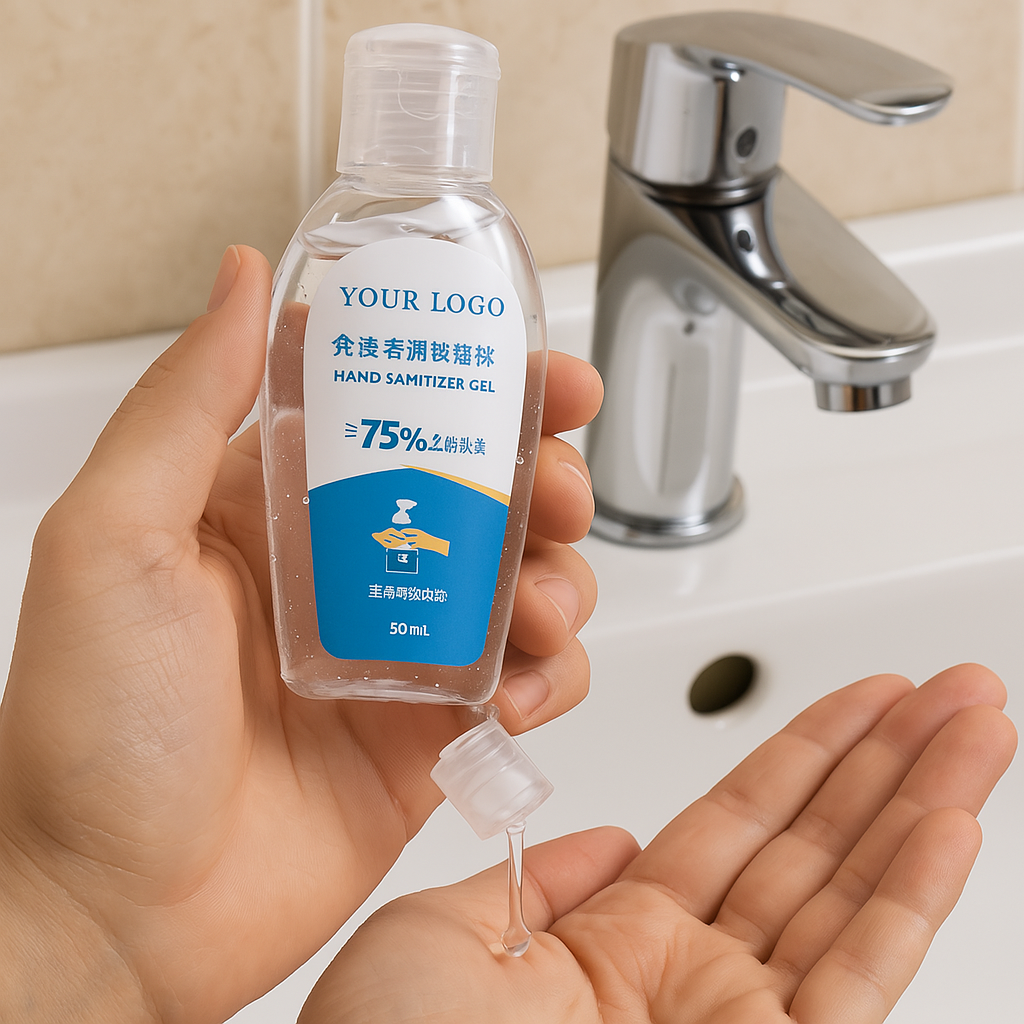 Gel hand sanitizer – quick-drying antibacterial gel for effective hand hygiene, moisturizing formula with aloe vera, travel-sized bottle for on-the-go use, kills germs and bacteria