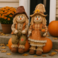 Scarecrow Medium Standing Figure (Set of 2) - Festive Autumn Décor with Rustic Detailing - Perfect for Fall, Thanksgiving, and Seasonal Displays