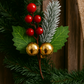 Gold Bauble & Red Berry Pick 17 cm – Festive Artificial Pick with Shiny Gold Baubles, Red Berries, and Green Foliage – Perfect for Holiday Wreaths, Garlands, Floral Arrangements, and Seasonal Décor