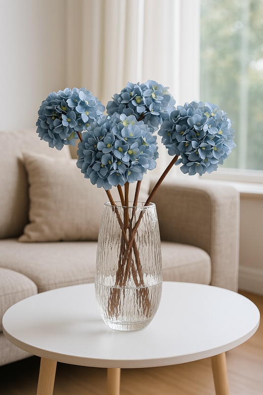 Artificial Hydrangea Flowers Realistic Fake Hydrangea Bouquet for Home Décor Wedding Arrangements Centerpieces and Floral Displays Lifelike Faux Hydrangeas with Soft Petals and Flexible Stems