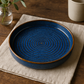 7-Inch Blue Flambe Water Ripple Plate - Unique Ceramic Plate with Elegant Water Ripple Design and Flambe Glaze - Perfect for Appetizers, Desserts, and Special Occasions - Durable and Stylish