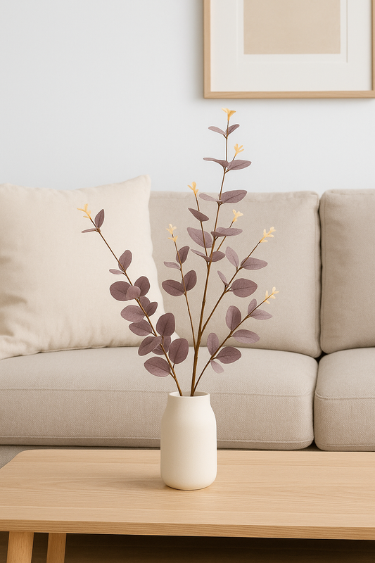 Burgundy Eucalyptus Spray 94 cm - Realistic Artificial Stem for Floral Arrangements, Wreaths, Bouquets, and Home Décor - Long-Lasting, Low Maintenance, Elegant Accent for Weddings and Seasonal Styling