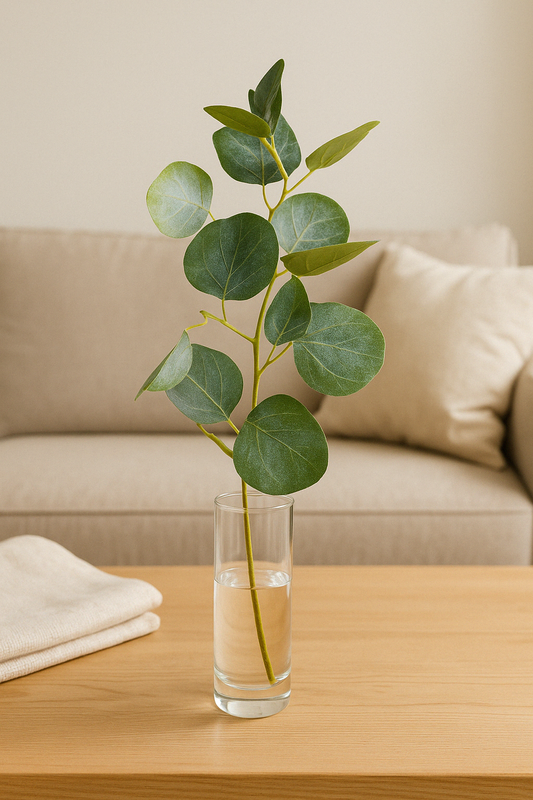 Eucalyptus Pick 34 cm - Realistic Artificial Eucalyptus Stem with Lush Green Leaves and Natural Detailing - Perfect for Floral Arrangements, Wreaths, Bouquets, Centerpieces, and Home Décor - Long-Lasting and Low Maintenance