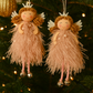 Whimsy Blush Fairy Hanger (Set of 2) – Delicate and Charming Hanging Fairy Decorations with Soft Blush Tones – Perfect for Christmas Trees, Nurseries, and Whimsical Home Décor