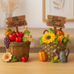 "Thanks for the Harvest" Pot with LED - Decorative Harvest-Themed Pot with Warm LED Lighting - Perfect for Autumn Home Décor, Table Centerpieces, and Seasonal Displays