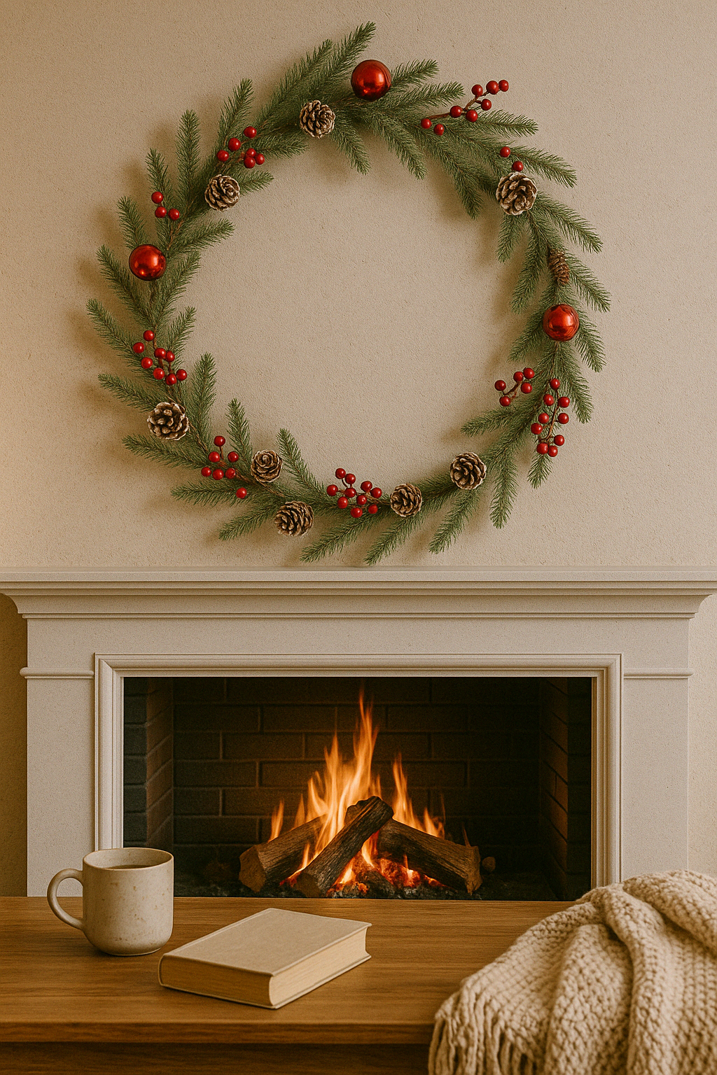 Frosted Bauble Garland 190 cm – Elegant Holiday Garland with Frosted Baubles and Winter Foliage – Perfect for Christmas Décor, Mantels, Tables, and Seasonal Displays