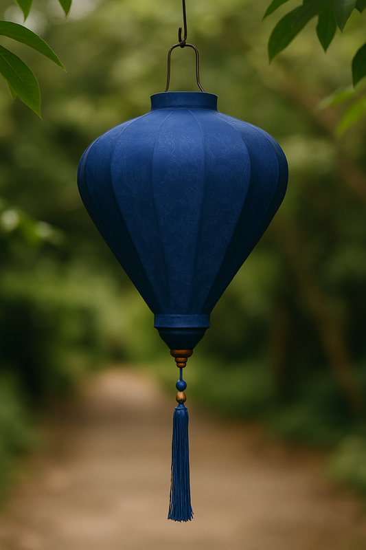 40 cm Blue Diamond Silk Lantern – Handmade Hanging Decorative Light – Traditional Asian Lantern for Festivals & Home Décor – Elegant Indoor & Outdoor Hanging Ornament