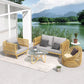 Modern Wicker Furniture Set - Outdoor Patio Sofa and Dining Table with Chairs - Carton Garden Leisure Set for Comfortable and Stylish Outdoor Living