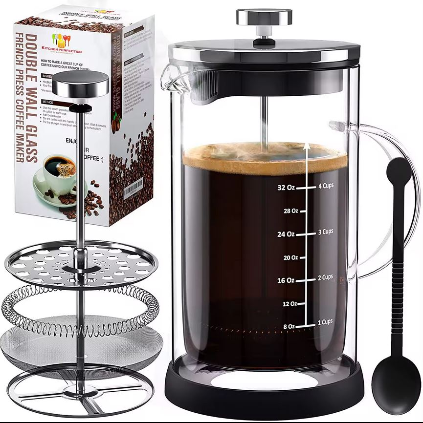 Glass Fench Press Coffee Maker 600ml