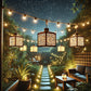 10 LED Wooden House String Lights - 2.1M Warm and Cozy Decorative Lights for Christmas, Parties, and Home Decor - Battery-Powered, Durable, and Perfect for Indoor Festive Ambiance