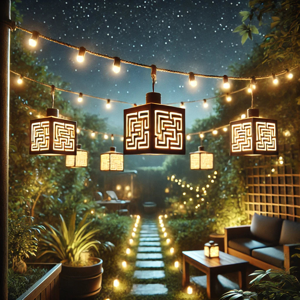 10 LED Wooden House String Lights - 2.1M Warm and Cozy Decorative Lights for Christmas, Parties, and Home Decor - Battery-Powered, Durable, and Perfect for Indoor Festive Ambiance
