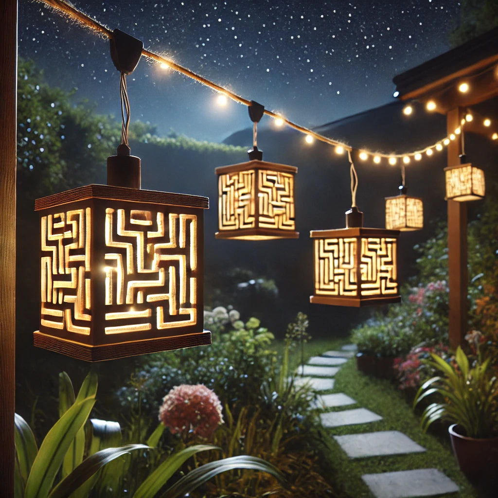10 LED Wooden House String Lights - 2.1M Warm and Cozy Decorative Lights for Christmas, Parties, and Home Decor - Battery-Powered, Durable, and Perfect for Indoor Festive Ambiance