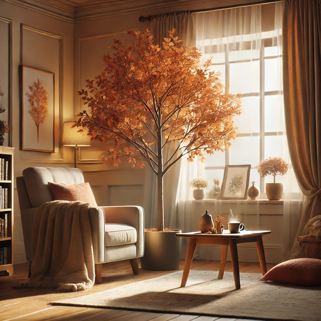 M'LEAF & BERRY Branch Tree 78 cm - Artificial Tree with Realistic Green Leaves and Berries - Perfect for Home Décor, Office, or Seasonal Decoration