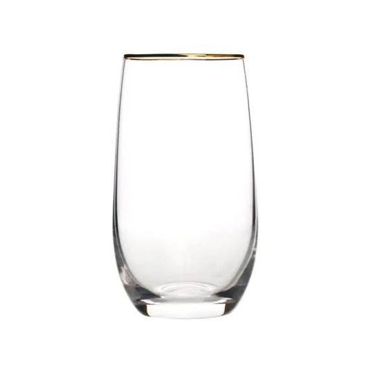 Egg-shaped cup #3 with gold rim Sparkling elegance Wholesale crystal stemless water juice glass