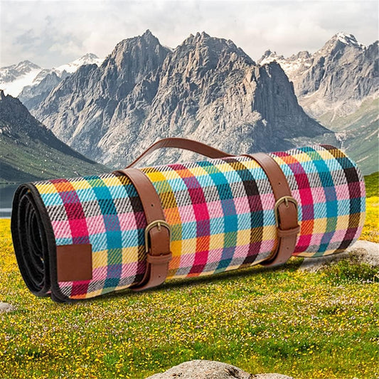 Grid Pattern Portable Picnic Blanket 200x200cm