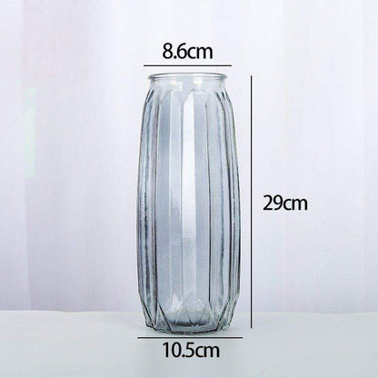 New rich bamboo flower vase 30cm vertical edge glass