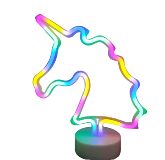 Colorful Magical Unicorn LED Neon Sign Light, Unicorn Motif Night Lamp, Battery or USB Powered, 30cm Height